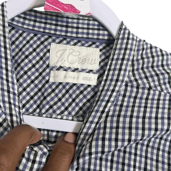 J.Crew Womens Top Medium Gingham Check Long Sleeve Classic Fit - Picture 2 of 2